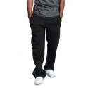 Men's Heavyweight Fleece Cargo Pants Sweatpants Men Loose Sports Trousers Plus Size Cargo Workout Straight Leg Pants