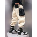 Men's Sweatpants Joggers Trousers Drawstring Elastic Waist Front Pocket Color Block Comfort Warm Pants Casual Daily Cotton Blend Fashion Streetwear White / Elasticity
