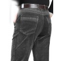Men's Dress Pants Pocket Solid Color Breathable Outdoor Full Length Pants Business Casual Corduroy Casual Trousers Black Fuchsia Micro-elastic
