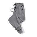 Men's Sweatpants Trousers Tapered pants Pocket Drawstring Solid Color Breathable Outdoor Full Length Pants Casual Daily Stylish Casual Black Grey Micro-elastic / Winter