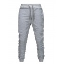 Men's Simple Sweatpants Pants Patchwork Full Length Pants Micro-elastic Letter Mid Waist Loose White Black Blue Purple Yellow S M L XL XXL / Drawstring