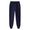 Fleece Lined Sweatpants for Men with Pockets, Hip-Hop Drawstring Harem Pants Running Workout Activewear,Black