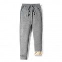 Men's Casual Athleisure Trousers Fleece Pants Solid Color Alphabet gray Alphabet blue Alphabet black Crown blue White label gray M L XL XXL 3XL