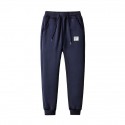 Men's Casual Athleisure Trousers Fleece Pants Solid Color Alphabet gray Alphabet blue Alphabet black Crown blue White label gray M L XL XXL 3XL