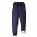 Men's Casual Athleisure Trousers Fleece Pants Solid Color Alphabet gray Alphabet blue Alphabet black Crown blue White label gray M L XL XXL 3XL