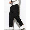 Men's Straight Solid Color Sports Full Length Pants Daily Holiday Corduroy Chino Slim Black Gray Inelastic / Drawstring