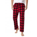 Men's Chinos Pajamas Plaid Checkered Full Length Pants Home Christmas Basic Loose Fit Smoky gray Black Micro-elastic