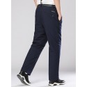 Men's Chinos Front Pocket Letter Warm Breathable Full Length Pants Office Going out Casual / Sporty Chino Black Blue Micro-elastic