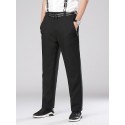 Men's Chinos Front Pocket Letter Warm Breathable Full Length Pants Office Going out Casual / Sporty Chino Black Blue Micro-elastic