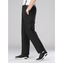 Men's Chinos Front Pocket Letter Warm Breathable Full Length Pants Office Going out Casual / Sporty Chino Black Blue Micro-elastic