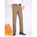 Men's Straight Trousers Winter Pants Pocket Solid Color Comfort Breathable Pants Casual Daily Cotton Blend Sports Fashion ArmyGreen Black Micro-elastic