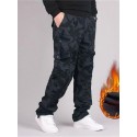 Men's Trousers Work Pants Winter Pants Zipper Multiple Pockets Solid Color Comfort Breathable Pants Casual Daily Fashion Plus velvet ArmyGreen Black Micro-elastic