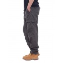 Men's Trousers Work Pants Winter Pants Zipper Multiple Pockets Solid Color Comfort Breathable Pants Casual Daily Fashion Plus velvet ArmyGreen Black Micro-elastic