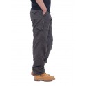 Men's Trousers Work Pants Winter Pants Zipper Multiple Pockets Solid Color Comfort Breathable Pants Casual Daily Fashion Plus velvet ArmyGreen Black Micro-elastic