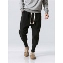 Men's Sweatpants Joggers Trousers Drawstring Elastic Waist Solid Color Comfort Breathable Pants Casual Daily Cotton Blend Sports Fashion Black Light gray Micro-elastic / Elasticity