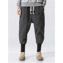 Men's Sweatpants Joggers Trousers Drawstring Elastic Waist Solid Color Comfort Breathable Pants Casual Daily Cotton Blend Sports Fashion Black Light gray Micro-elastic / Elasticity
