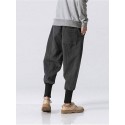 Men's Sweatpants Joggers Trousers Drawstring Elastic Waist Solid Color Comfort Breathable Pants Casual Daily Cotton Blend Sports Fashion Black Light gray Micro-elastic / Elasticity