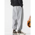 Men's Sweatpants Joggers Trousers Drawstring Elastic Waist Solid Color Comfort Breathable Pants Casual Daily Cotton Blend Sports Fashion Black Light Grey Micro-elastic / Elasticity