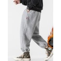 Men's Sweatpants Joggers Trousers Drawstring Elastic Waist Solid Color Comfort Breathable Pants Casual Daily Cotton Blend Sports Fashion Black Light Grey Micro-elastic / Elasticity