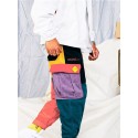 Men's Chinos Pocket Drawstring Patchwork Breathable Lightweight Full Length Pants Casual Daily Corduroy Casual Trousers Rainbow Micro-elastic