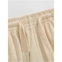 Men's Straight Sweatpants Trousers Embroidered Drawstring Elastic Waist Letter Comfort Breathable Pants Casual Daily Corduroy Sports Fashion Black Beige Micro-elastic / Elasticity