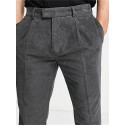 Men's Straight Sweatpants Trousers Pocket Solid Color Comfort Breathable Pants Casual Daily Cotton Blend Corduroy Sports Fashion Dark Gray Micro-elastic