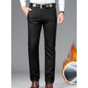 Men's Straight Trousers Casual Pants Pocket Solid Color Comfort Breathable Pants Casual Daily Stylish Simple ArmyGreen Black Micro-elastic