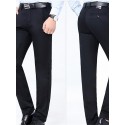 Men's Straight Trousers Casual Pants Pocket Solid Color Comfort Breathable Pants Casual Daily Stylish Simple ArmyGreen Black Micro-elastic