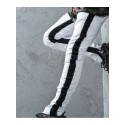 Men's Sweatpants Sporty Casual Trousers Color Block Pencil Pants Breathable Soft Workout Pants With Ankle Zipper Cotton Slim Daily Sports Outdoor Full Length Side Stripe Elastic Waist Drawstring