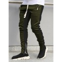 Men's Sweatpants Sporty Casual Trousers Color Block Pencil Pants Breathable Soft Workout Pants With Ankle Zipper Cotton Slim Daily Sports Outdoor Full Length Side Stripe Elastic Waist Drawstring