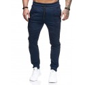 Men's Jogging Running Sweatpants Casual Solid Drawstring Gym Athletic Pants Trendy Fitted Slim Mid-Waist Track Pants Army Green