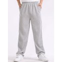 Men's Culottes Wide Leg Sweatpants Pocket Classic Solid Color Outdoor Sports Full Length Pants Casual Daily Streetwear Sports & Outdoors Black Deep Blue Micro-elastic / Drawstring / Elasticity