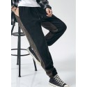 Men's Joggers Pants Sweatpants Drawstring Color Block Comfort Outdoor Full Length Pants Casual Daily Corduroy Streetwear Casual / Sporty Black Gray Micro-elastic