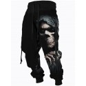Men's Sweatpants Joggers Trousers Drawstring Elastic Waist 3D Print Skull Graphic Prints Comfort Breathable Pants Sports Outdoor Casual Cotton Blend Streetwear Designer Black Micro-elastic