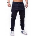 Men's Joggers Sweatpants Trousers Pocket Elastic Drawstring Design Solid Color Breathable Soft Pants Casual Daily Cotton Fashion Streetwear Black Gray Micro-elastic / Elasticity
