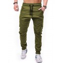 Men's Joggers Sweatpants Trousers Pocket Elastic Drawstring Design Solid Color Breathable Soft Pants Casual Daily Cotton Fashion Streetwear Black Gray Micro-elastic / Elasticity