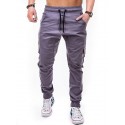 Men's Joggers Sweatpants Trousers Pocket Elastic Drawstring Design Solid Color Breathable Soft Pants Casual Daily Cotton Fashion Streetwear Black Gray Micro-elastic / Elasticity