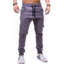 Men's Joggers Sweatpants Trousers Pocket Elastic Drawstring Design Solid Color Breathable Soft Pants Casual Daily Cotton Fashion Streetwear Black Gray Micro-elastic / Elasticity