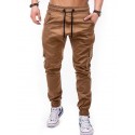 Men's Joggers Sweatpants Trousers Pocket Elastic Drawstring Design Solid Color Breathable Soft Pants Casual Daily Cotton Fashion Streetwear Black Gray Micro-elastic / Elasticity