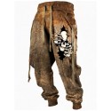 Men's Sweatpants Joggers Trousers Drawstring Elastic Waist 3D Print Graphic Skull Comfort Soft Pants Casual Daily Cotton Blend Sports Fashion Brown Micro-elastic / Elasticity