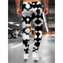 Men's Joggers Sweatpants Trousers Drawstring 3D Print Elastic Waist Graphic Color Block Outdoor Sports Full Length Pants Casual Daily Designer Casual / Sporty Black Micro-elastic / Elasticity