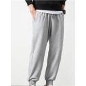 Men's Sweatpants Joggers Trousers Drawstring Elastic Waist Solid Color Comfort Breathable Pants Casual Daily Sports Fashion Black Gray Micro-elastic / Elasticity