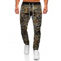 Men's Joggers Sweatpants Trousers Drawstring Elastic Waist Graphic Letter Graphic Prints Breathable Outdoor Full Length Pants Daily Streetwear Sports 3D Print White Black Micro-elastic