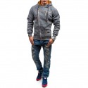 Men's Hoodie Sweatshirt Zip Up Hoodie Full Zip Pocket Hoodie Solid Color Sport Athleisure Hoodie Long Sleeve Warm Breathable Soft Comfortable Everyday Use Street Casual Athleisure Daily Activewear