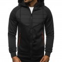 Men's Sweater Zipper Hooded Sweater Jacket Stitching Cardigan Thermal Warm for Autumn Winter