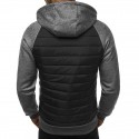 Men's Sweater Zipper Hooded Sweater Jacket Stitching Cardigan Thermal Warm for Autumn Winter