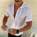 Men's Hoodie Jacket Hoodie Solid Color Sport Athleisure Shirt Short Sleeve Breathable Soft Comfortable Everyday Use Street Casual Athleisure Daily Outdoor