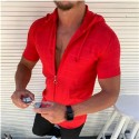 Men's Hoodie Jacket Hoodie Solid Color Sport Athleisure Shirt Short Sleeve Breathable Soft Comfortable Everyday Use Street Casual Athleisure Daily Outdoor