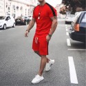 Men's Tracksuit Stripe Pocket Minimalist Crew Neck Color Block Sport Athleisure Clothing Suit Short Sleeve Lightweight Soft Sweat Out Leisure Sports Running Everyday Use Street Casual Athleisure