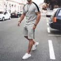 Men's Tracksuit Stripe Pocket Minimalist Crew Neck Color Block Sport Athleisure Clothing Suit Short Sleeve Lightweight Soft Sweat Out Leisure Sports Running Everyday Use Street Casual Athleisure